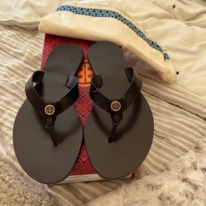 Brand new in box Manon sandals crocodile embossed straps.